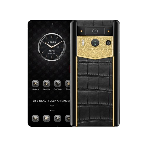 METAVERTU 2 LUXURY CUSTOM-MADE LOTUS CLUSTER WITH ALLIGATOR SKIN WEB3 AI PHONE – BLACK